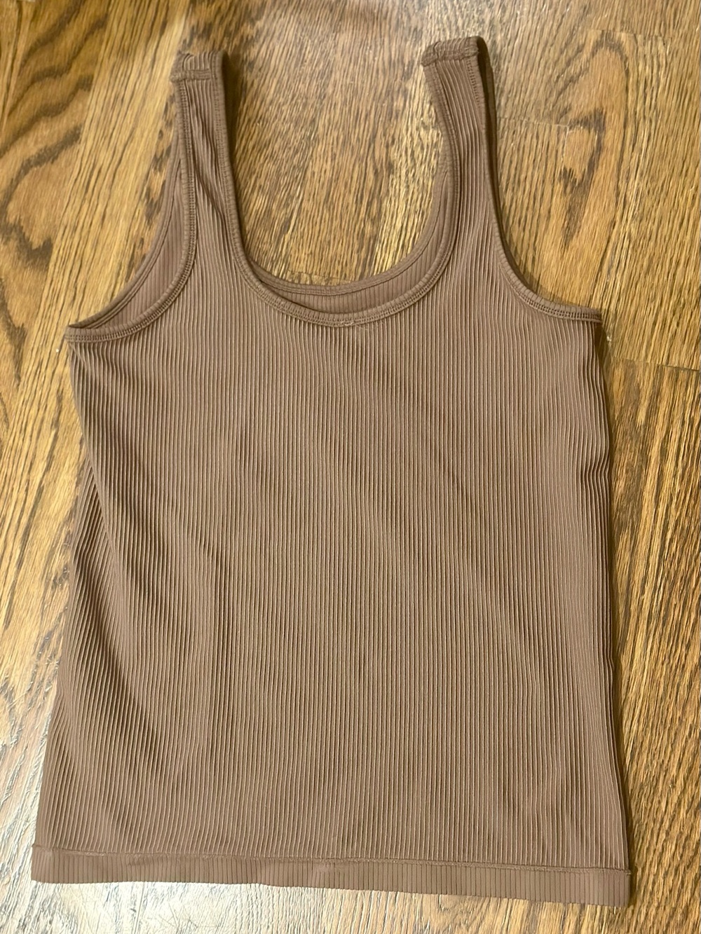 Fitted Ribbed Brown Tank Top - Small